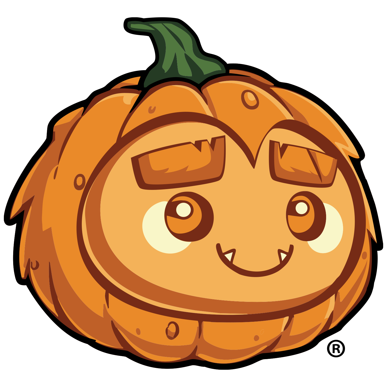 Smiling pumpkin with cartoonish features