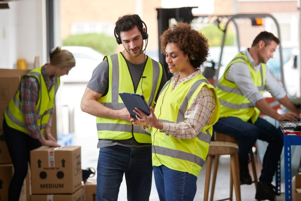 light industrial warehouse workers